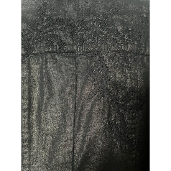 Coldwater Creek Shaped 6 Black Jacket Metallic Woven Embroidery Blazer NWOT - Picture 6 of 8